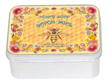Honey Soap with Shea Butter in a Collectors Honey Bee Tin (Savon LeBlanc)