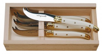 Laguiole Ivory ABS Cheese Knife Set  4 knives (Jean Dubost)
