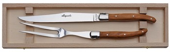 Laguiole Olive Wood Carving Set (Jean Dubost)