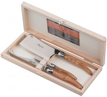Laguiole Olive Wood Cheese Set (Jean Dubost)