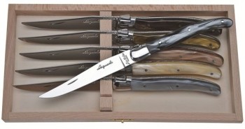 Laguiole Mineral ABS Steak Knife Set  6 knives (Jean Dubost)