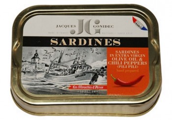 Sardines in Organic Extra Virgin Olive Oil with Chili Peppers (Gonidec)