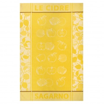 Apple Cider Tea Towel Yellow and White (Jean Vier)