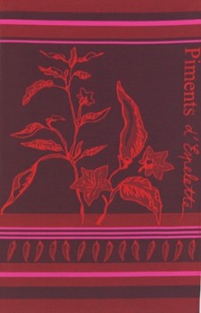 Espelette Chile Tea Towel Red and Purple with Pink (Jean Vier)