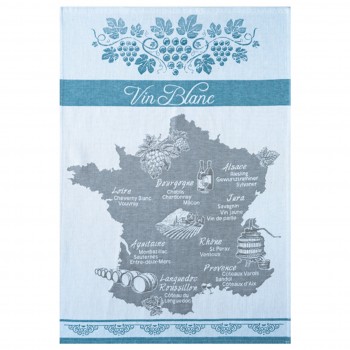 White Wine Map Tea Towel (Jacquard Weave)